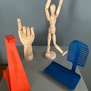 IKEA Red and Blue Desk Accessories